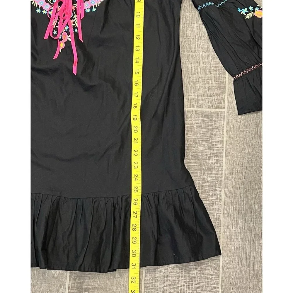 Betsey Johnson Intimates Tunic Dress Lounge Medium Size Cover Up Embroidered - Picture 6 of 9